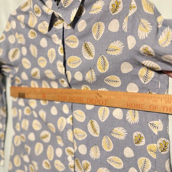 Shana Womens Tunic Lagenlook Art to Wear SIZE SMALL Button Up LEAF Print Fall - Picture 4 of 13